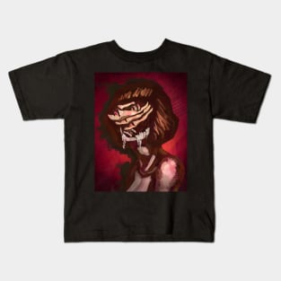 Unmasked portrait of a young female Kids T-Shirt